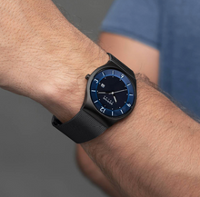 Load image into Gallery viewer, Solar Brushed Black and Sapphire Faced Men's Bering Watch

