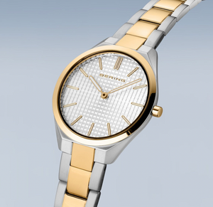Ultra Slim Ladies Polished Silver/Gold Bering Watch
