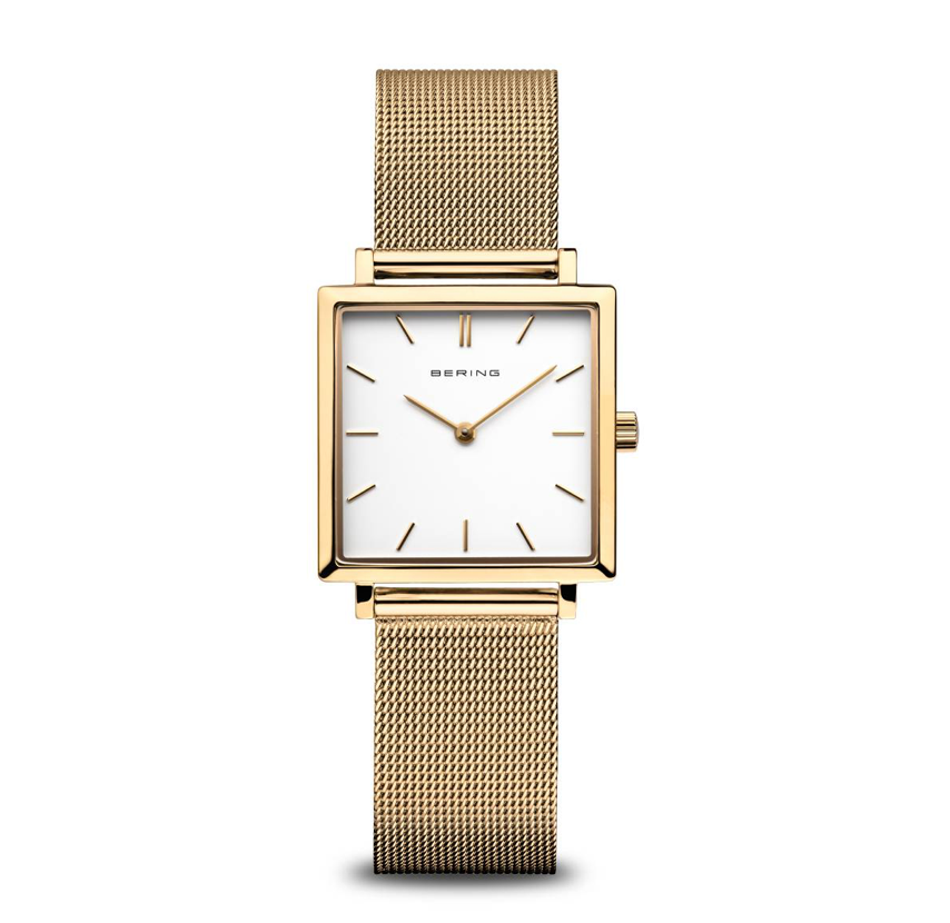 Classic Gold Female Bering Square Faced Watch