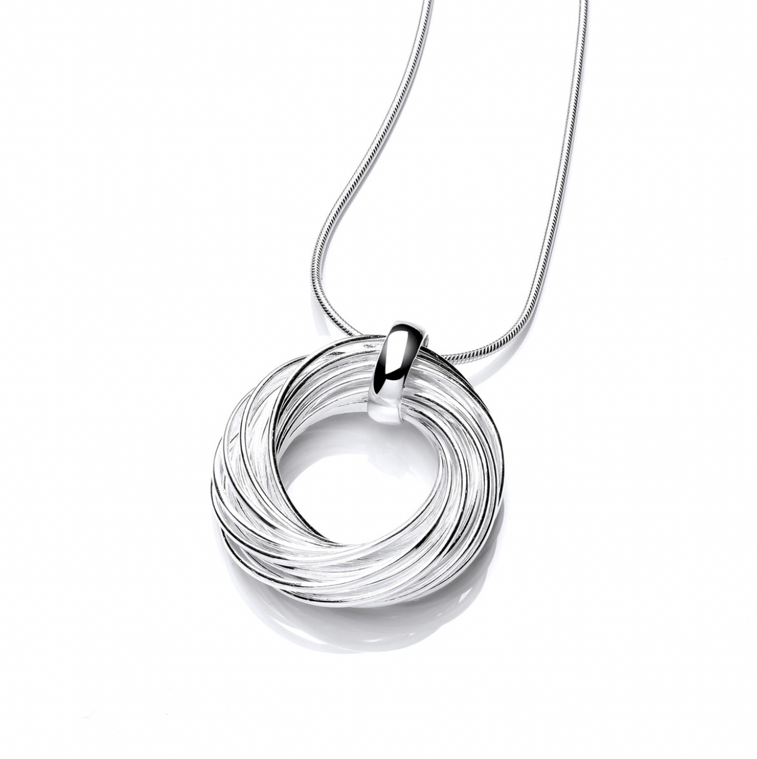 Sterling Silver Willow Wreath Pendant with Chain