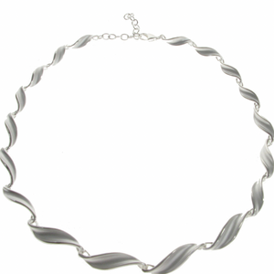 Sterling Silver Swirled Leaf Necklace