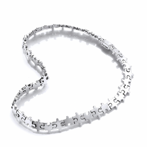 Silver Jigsaw Pieces Necklace