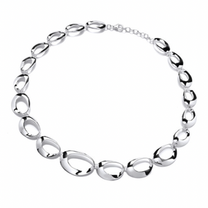 Silver Oval Loops Necklace