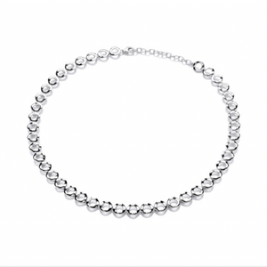 Wavy Circles Silver Necklace
