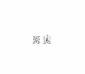 Cubic Zirconia Handset Stud Earrings 4mm