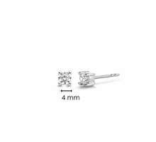 Load image into Gallery viewer, Cubic Zirconia Handset Stud Earrings 4mm
