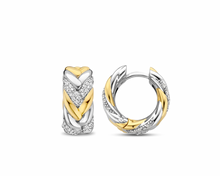 Load image into Gallery viewer, Gold Plated and Silver Intertwined Hoop Earrings
