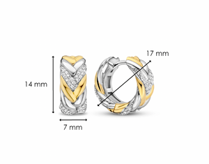 Gold Plated and Silver Intertwined Hoop Earrings