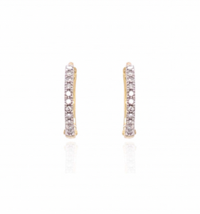 9ct White Gold Diamond Hoop Earrings