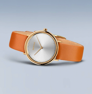 Ladies Ultra Slim Polished Gold Interchangeable Strap Watch