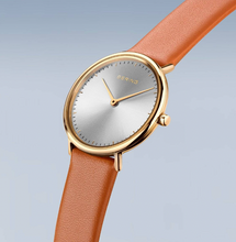 Load image into Gallery viewer, Ladies Ultra Slim Polished Gold Interchangeable Strap Watch
