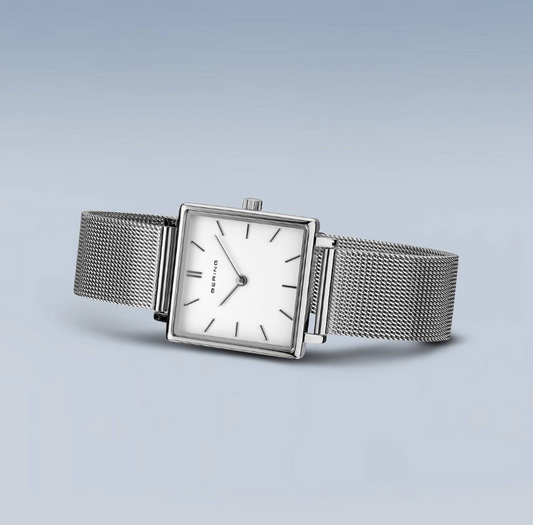 Classic Polished Silver Square Face Ladies Watch, view 2