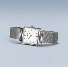 Load image into Gallery viewer, Classic Polished Silver Square Face Ladies Watch
