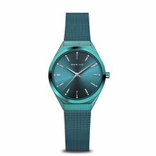 Load image into Gallery viewer, Ultra Slim Polished Green Female Bering Wristwatch
