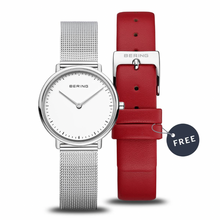 Load image into Gallery viewer, Ultraslim Polished Silver Female Interchangeable Strap Watch
