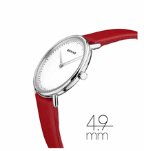 Load image into Gallery viewer, Ladies Ultra Slim Polished Silver Interchangeable Strap Watch
