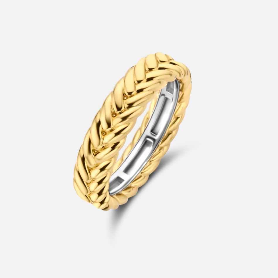 Ti Sento Gold Plated Braided Silver Ring
