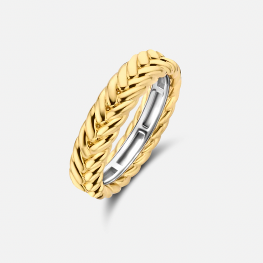 Ti Sento Gold Plated Braided Silver Ring