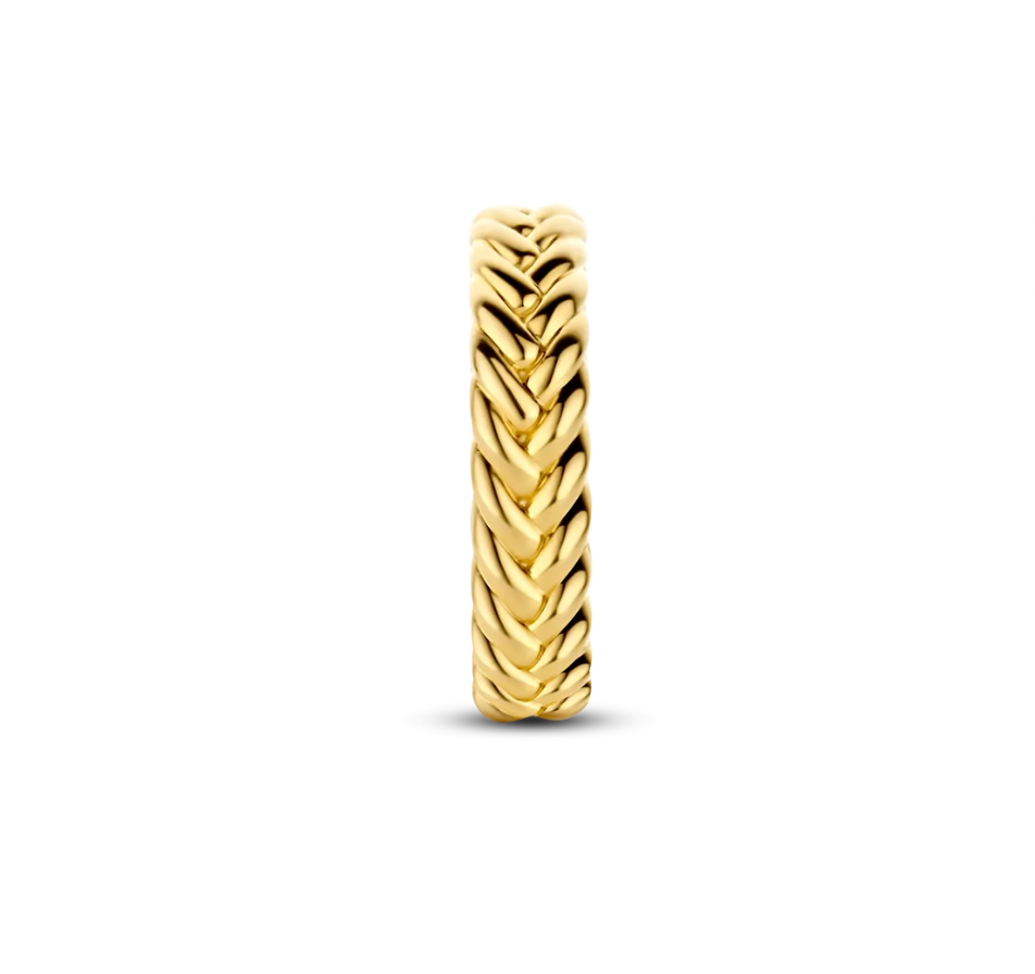 Ti Sento Gold Plated Braided Silver Ring, view 3