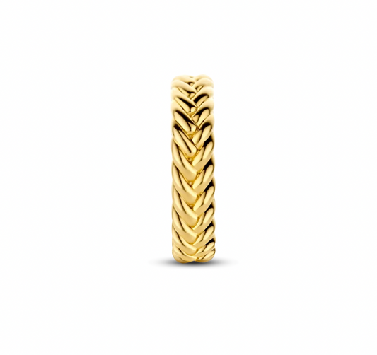 Ti Sento Gold Plated Braided Silver Ring, view 3