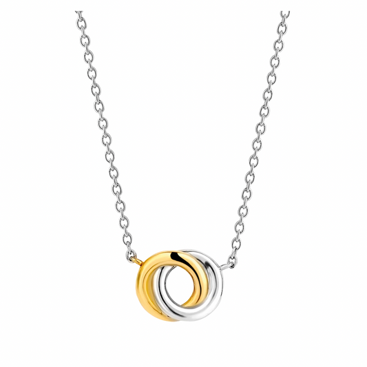 Ti Sento Two Toned Silver and Gold Plated Infinity Necklace