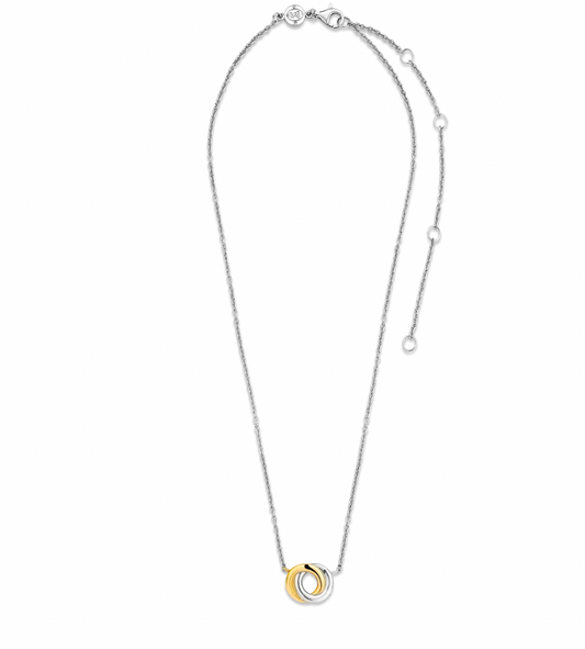 Ti Sento Two Toned Silver and Gold Plated Infinity Necklace, view 3