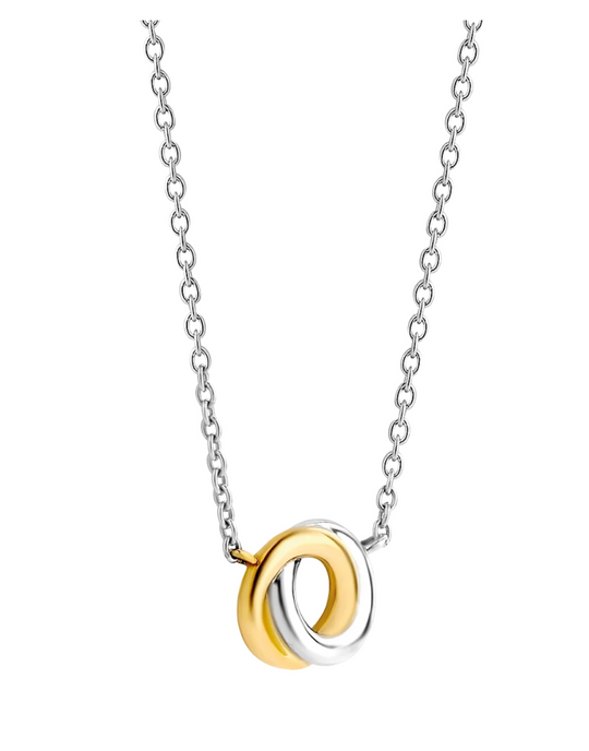 Ti Sento Two Toned Silver and Gold Plated Infinity Necklace, view 4