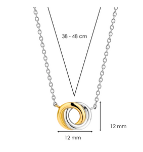 Ti Sento Two Toned Infinity Necklace Silver and Gold Plated