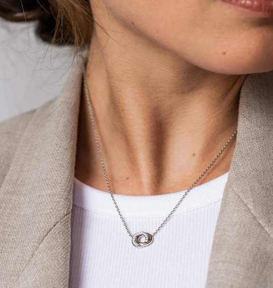 Ti Sento Cubic Zirconia Silver Infinity Necklace, view 2