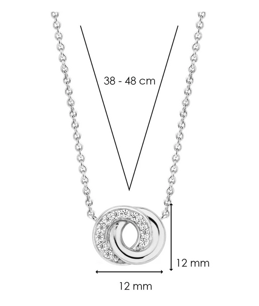 Ti Sento Cubic Zirconia Silver Infinity Necklace, view 3