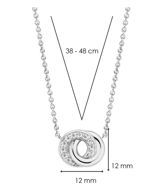 Ti Sento Cubic Zirconia Silver Infinity Necklace, view 3