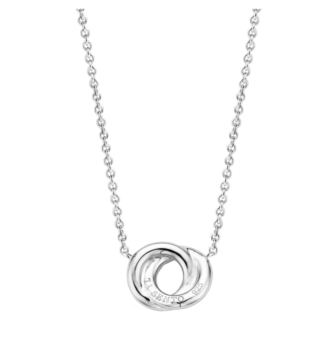 Ti Sento Cubic Zirconia Silver Infinity Necklace, view 4