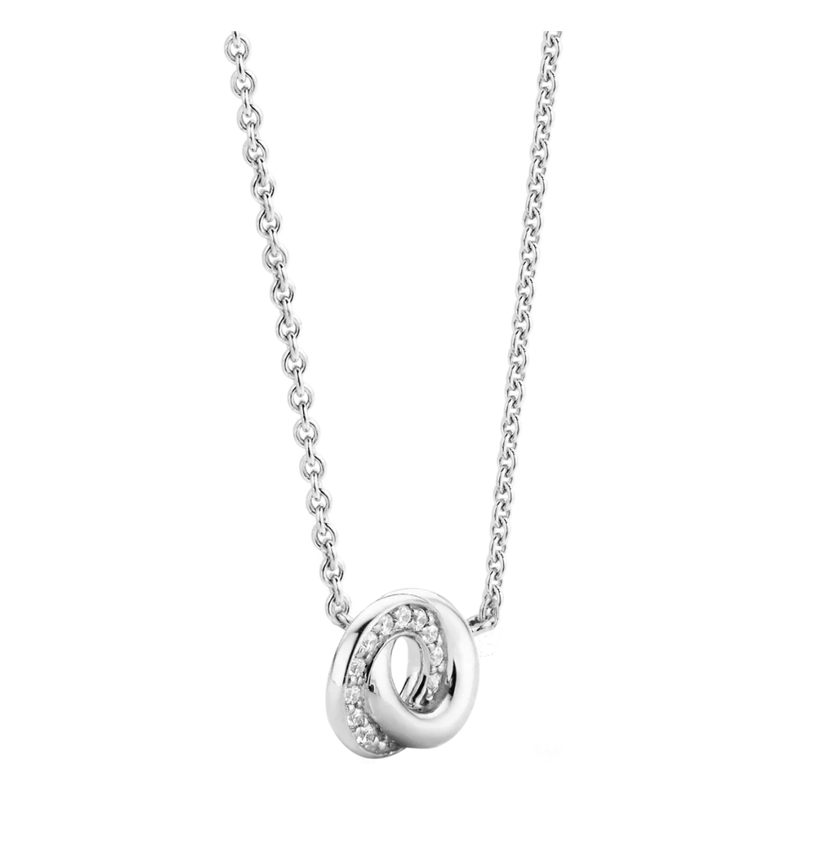 Ti Sento Cubic Zirconia Silver Infinity Necklace, view 5