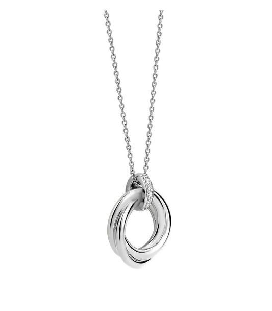 Ti Sento Silver Rounded Circular Pendant, view 2