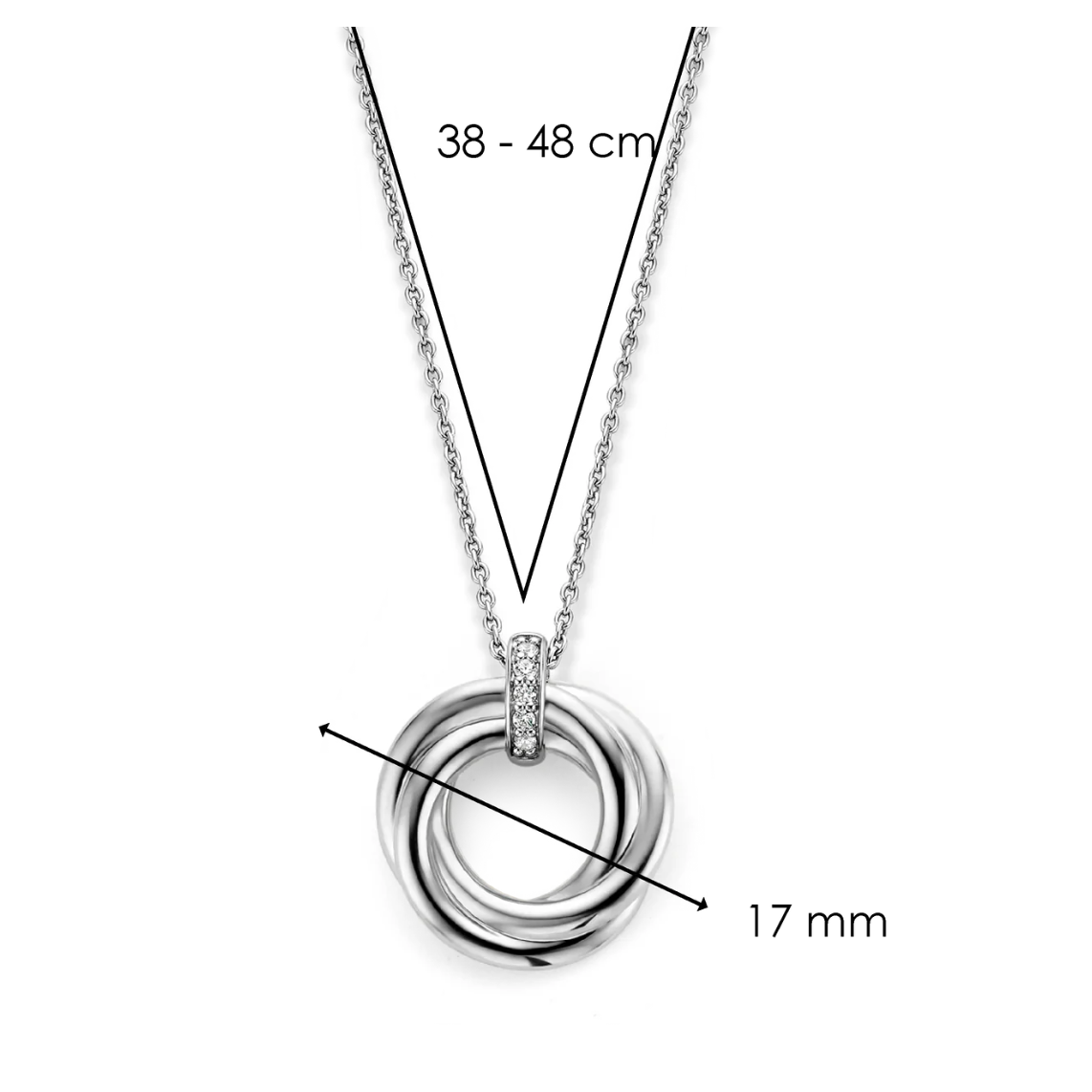 Ti Sento Silver Rounded Circular Pendant, view 6