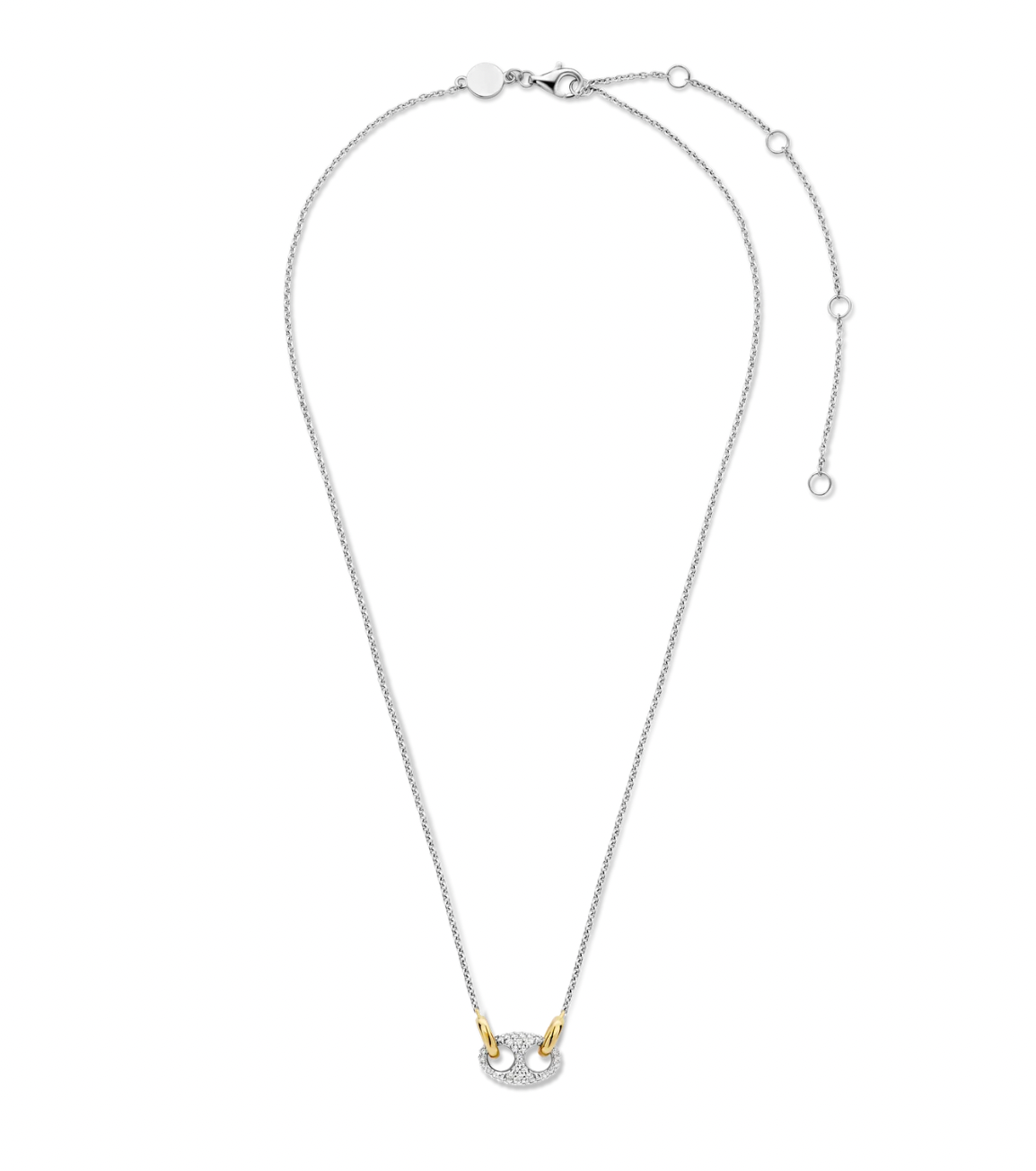 Ti Sento Silver & Cubic Zirconia 'Coffee Bean' Necklace, view 4
