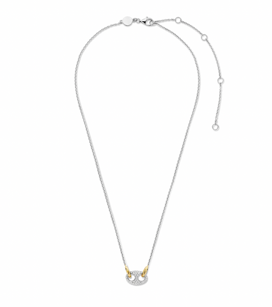 Ti Sento Silver & Cubic Zirconia 'Coffee Bean' Necklace, view 4