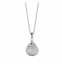 Load image into Gallery viewer, Ti Sento Pavé Silver Flowerbud Pendant - last one available

