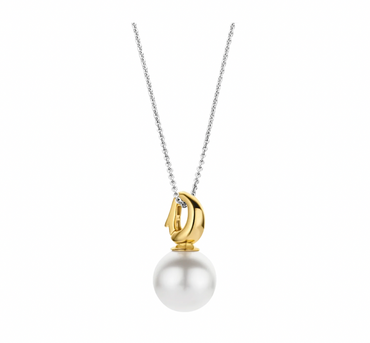 Ti Sento Gold Vermeil Sterling Silver 12mm Pearl Pendant, view 4