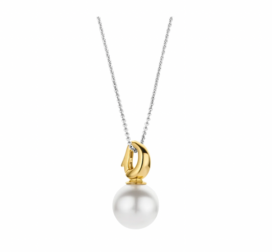 Ti Sento Gold Vermeil Sterling Silver 12mm Pearl Pendant, view 4