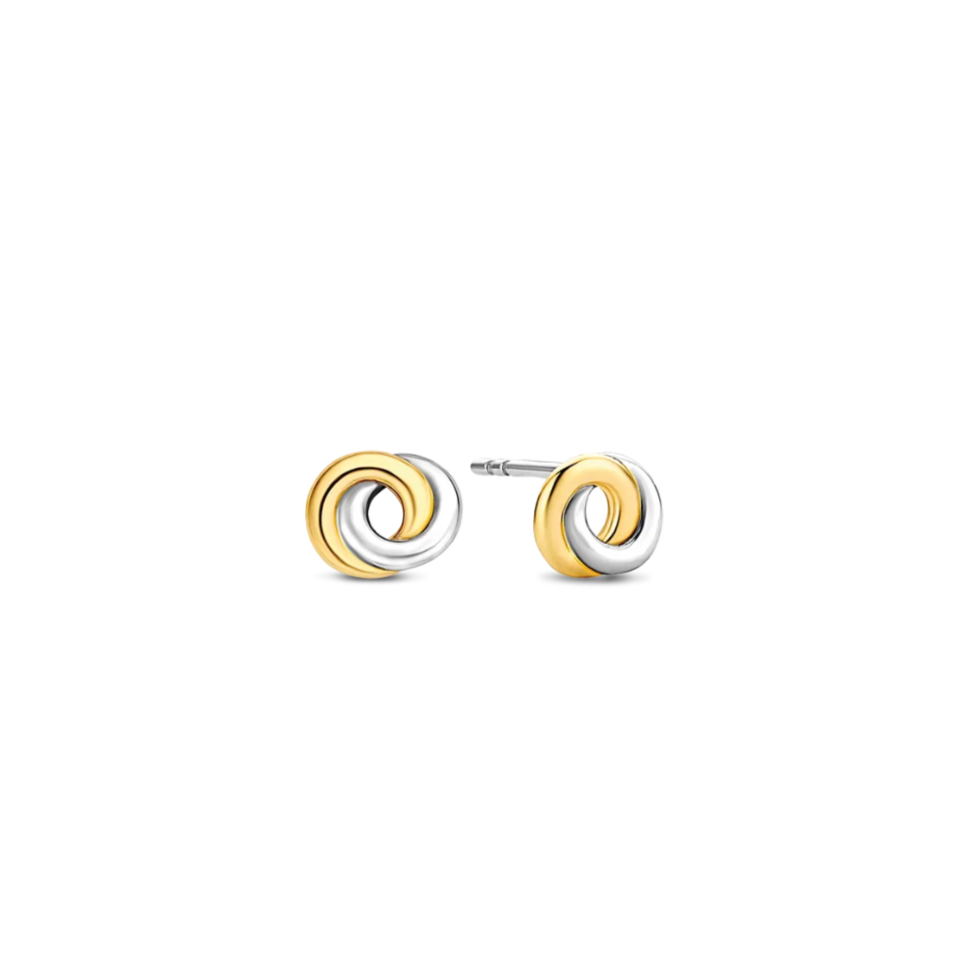 Ti Sento Infinity Shaped Two-Toned Stud Earrings