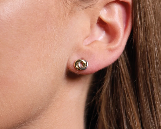 Ti Sento Infinity Shaped Two-Toned Stud Earrings, view 2