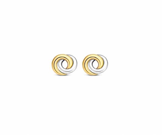 Ti Sento Infinity Shaped Two-Toned Stud Earrings, view 3