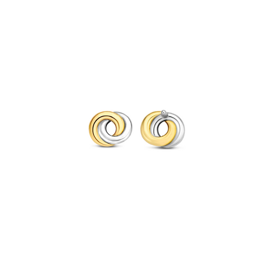 Ti Sento Infinity Shaped Two-Toned Stud Earrings, view 4