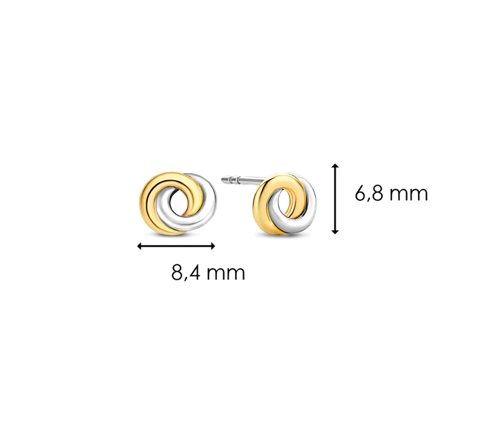 Ti Sento Infinity Shaped Two-Toned Stud Earrings, view 5