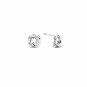 Ti Sento Infinity Shaped Silver & Zirconia Stud Earrings