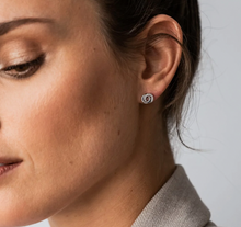 Load image into Gallery viewer, Ti Sento Infinity Shaped Silver &amp; Zirconia Stud Earrings
