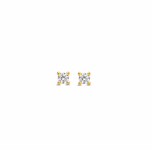 Load image into Gallery viewer, Ti Sento Medium Zirconia Set in Gold Plated Silver Stud Earrings
