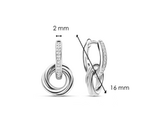 Load image into Gallery viewer, Ti Sento Silver Elegant Twisted Circle Drop Earrings
