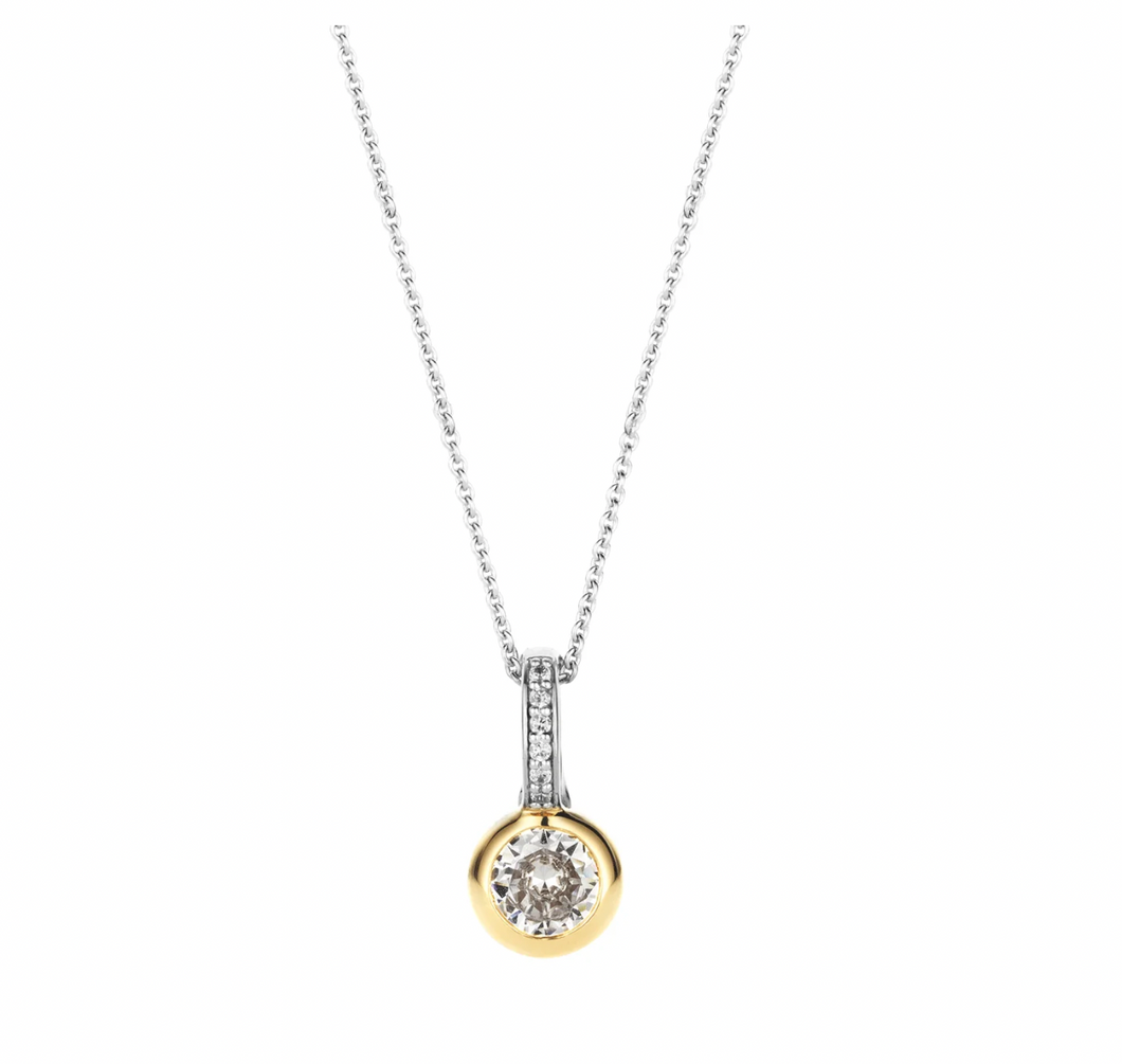 Ti Sento Cubic Zirconia Pendant Gold Plated